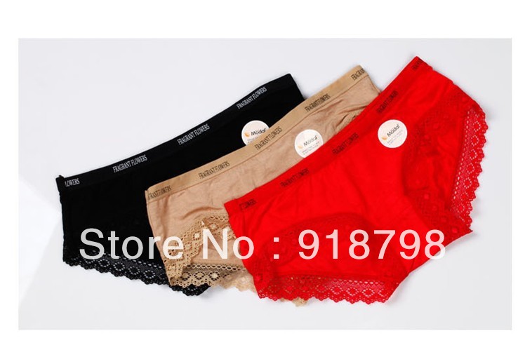 Free shipping 2 colors 2 pcs/lot  Silky elegant  women's panties  gift mix order -CF1347