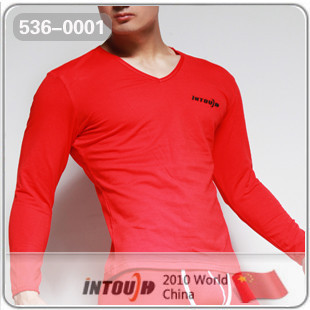 Free Shipping, 2 intouch underwear 100% cotton deep v neck top 536 - 0001