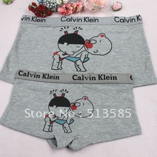 free shipping 2 set lovers panties cartoon 100% cotton sexy underwear 2012