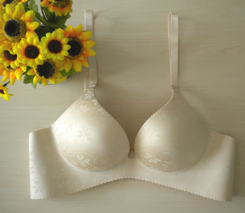 Free shipping! 2 ! ultra soft push up comfortable bra skin color jacquard seamless underwear