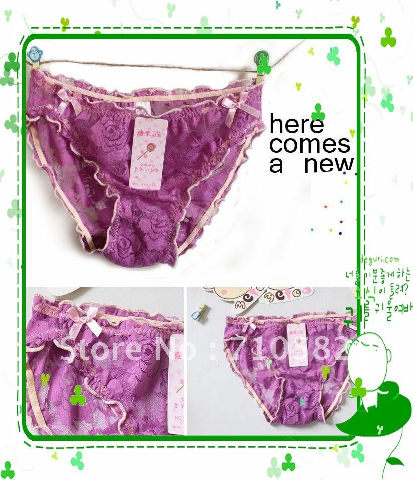 Free shipping 20 pcs/lot newest Lace sexy women panties/underwear/briefs with bow tie