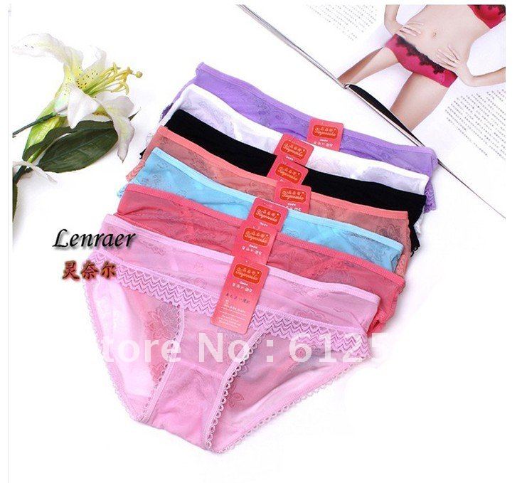 Free Shipping (20 pieces/lot) Sexy bud silk waist edge pants transparent gauze sexy temptation ladies underwear