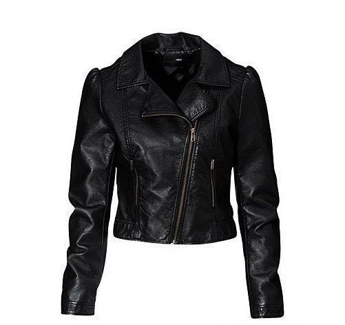 Free shipping 2010 hot-selling puff sleeve motorcycle PU leather jacket leather clothing outerwear plus size available