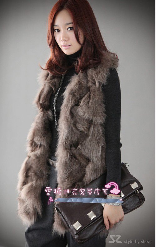 free shipping 2010 wholesale-NEW Korea sz  fur fashion fox fur vest long sections super wild ,fox fur vest, fashion fur vest