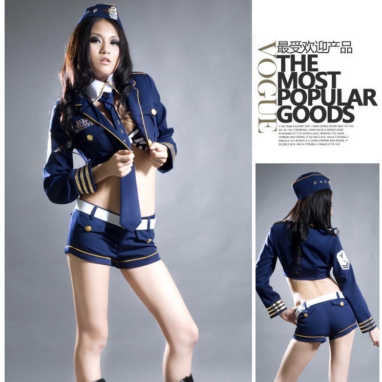 free shipping! 2011 costumes costume female police uniform stewardess clothing