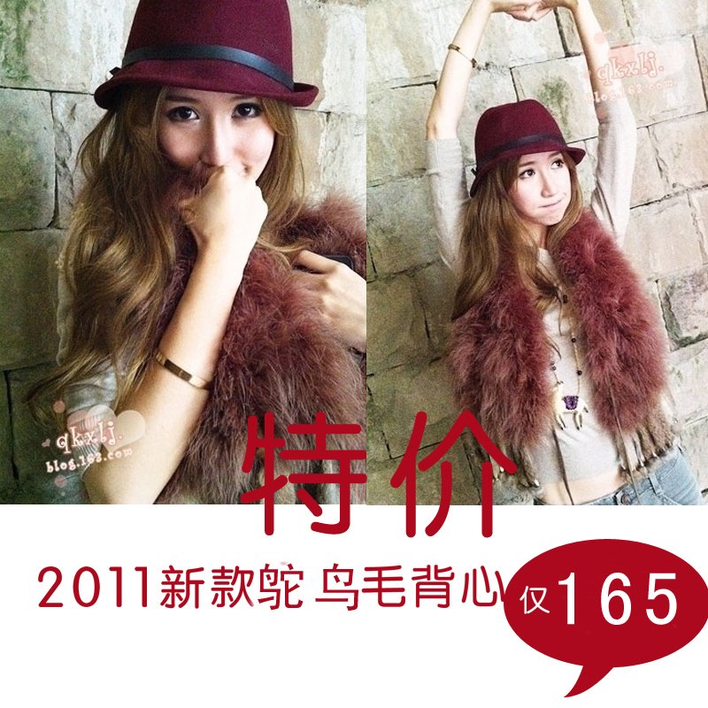 FREE SHIPPING! 2011 female ostracods wool fur coat short vest cape