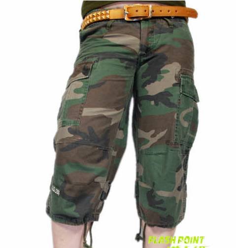 Free shipping 2011 hot sale new summer women sexy fashion pure cotton more than seven points camouflage pants