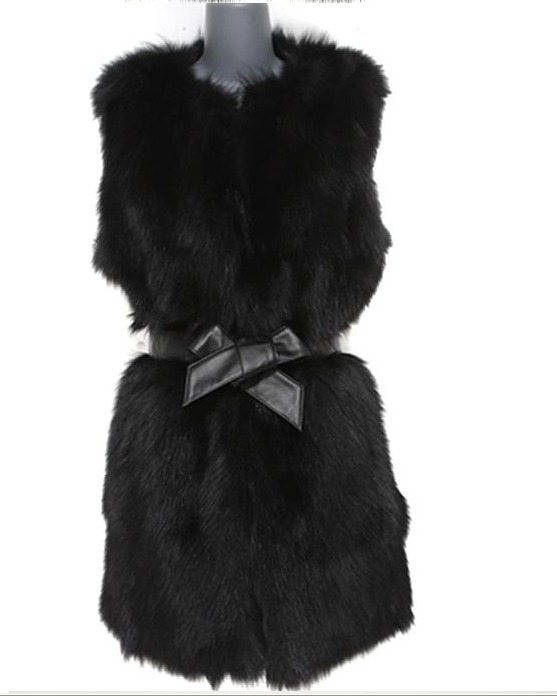 Free Shipping! 2011 long design band little fox fur vest Women fur vest fur vest