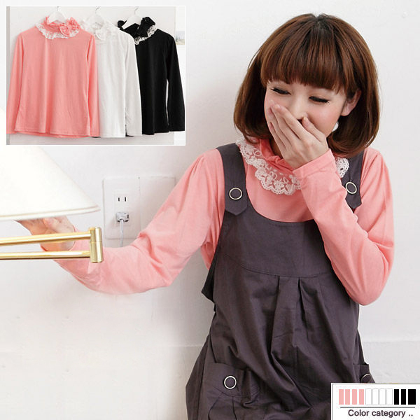 Free shipping 2011 maternity clothing autumn maternity basic shirt princess lace bow basic shirt 1777