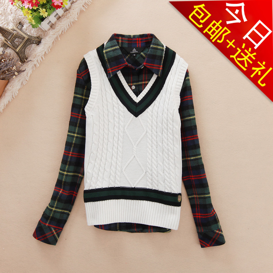 Free shipping 2011 preppy style V-neck slim female sweater shrug small vest