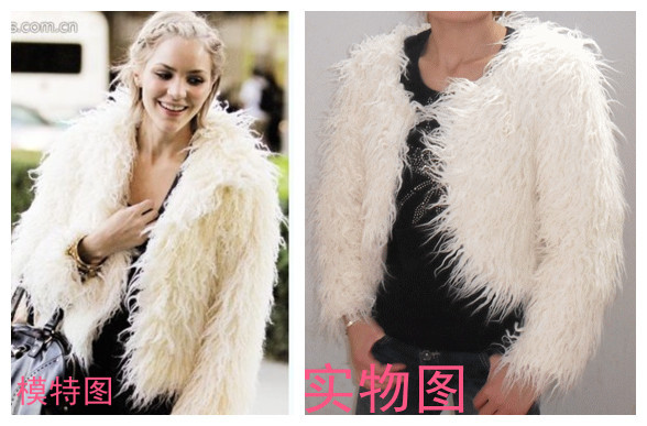 Free shipping 2011 vivi faux fur wool overcoat fur outerwear long outerwear short design women's