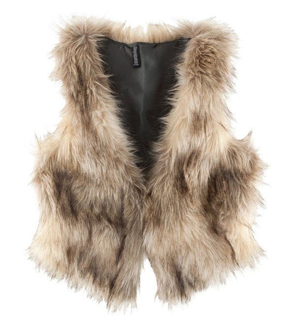 Free Shipping 2012 autumn and winter beige fur vest fastener satin liner hm 2-Colors Size XS-XXL