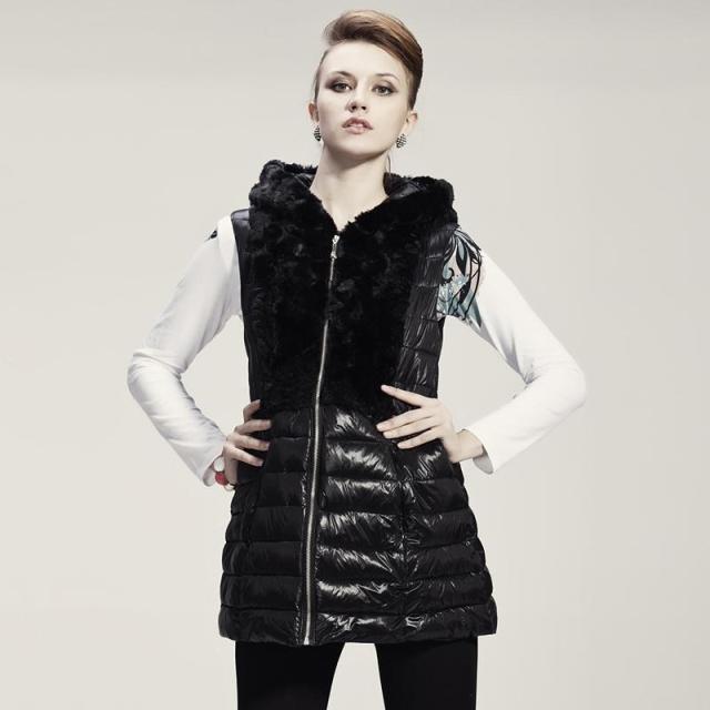 Free shipping 2012 autumn and winter down coat vest female down vest female medium-long slim vest outerwear