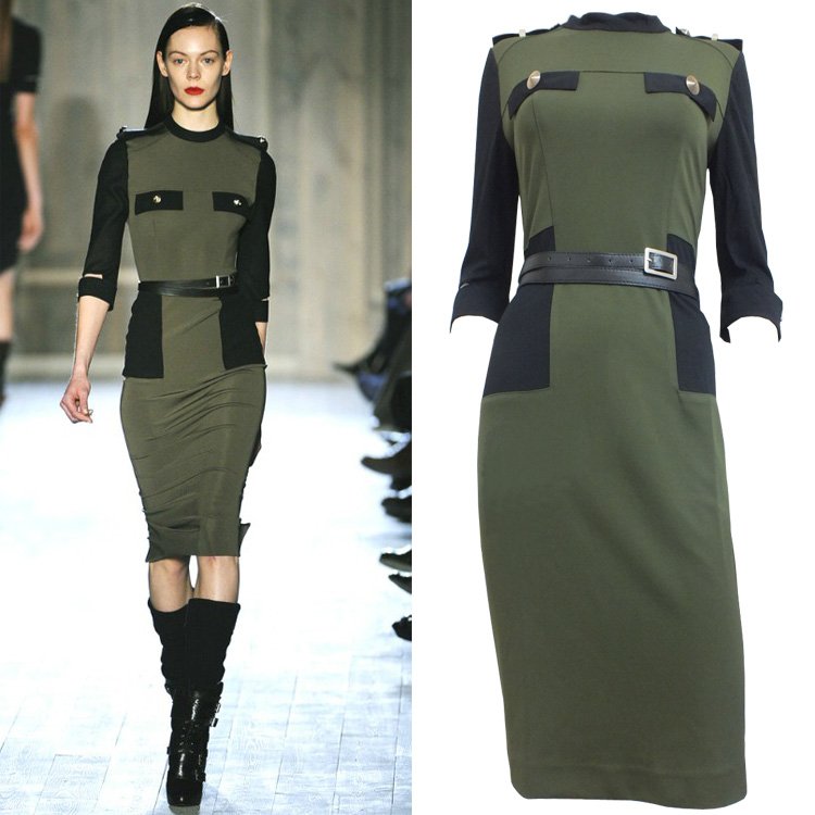 free shipping 2012 autumn and winter fashion one-piece dress epaulette knitted slim dress half sleeves dress