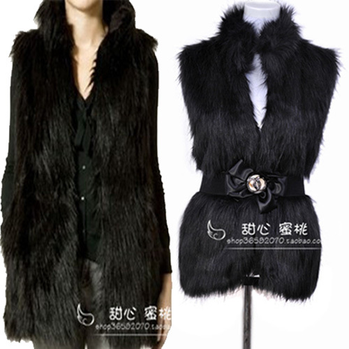 Free shipping 2012 autumn and winter faux fur coat fashion normic medium-long leather vest