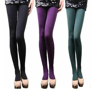 free shipping 2012 autumn and winter legging socks plus velvet socks pants female candy color stockings