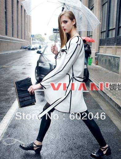 Free Shipping 2012 Autumn And Winter New Windbreaker Europe And America Big Fashion Slim Long-Sleeved Trimmed Coat