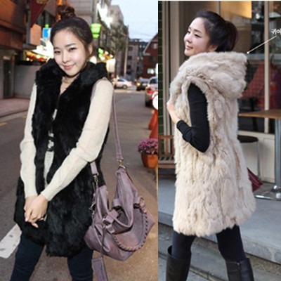 Free shipping 2012 autumn and winter of rabbit fur shawl vest women's fashion thermal vest outerwear fur 676