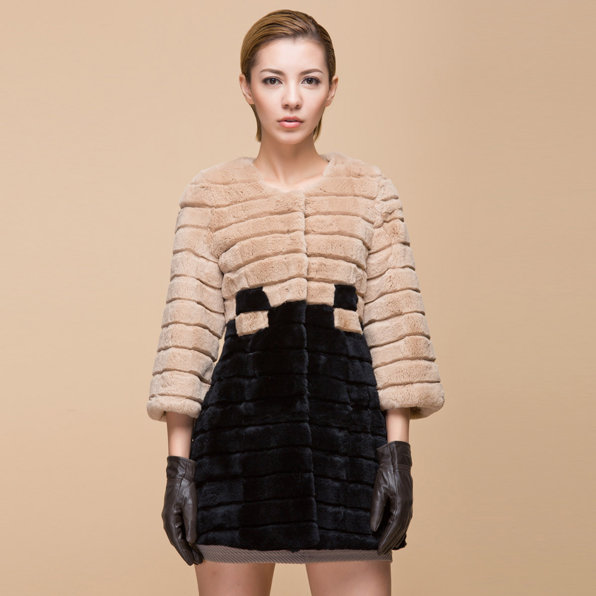 free shipping  2012 autumn and winter rabbit fur outerwear female medium-long rex rabbit hair fur coat q11104-1