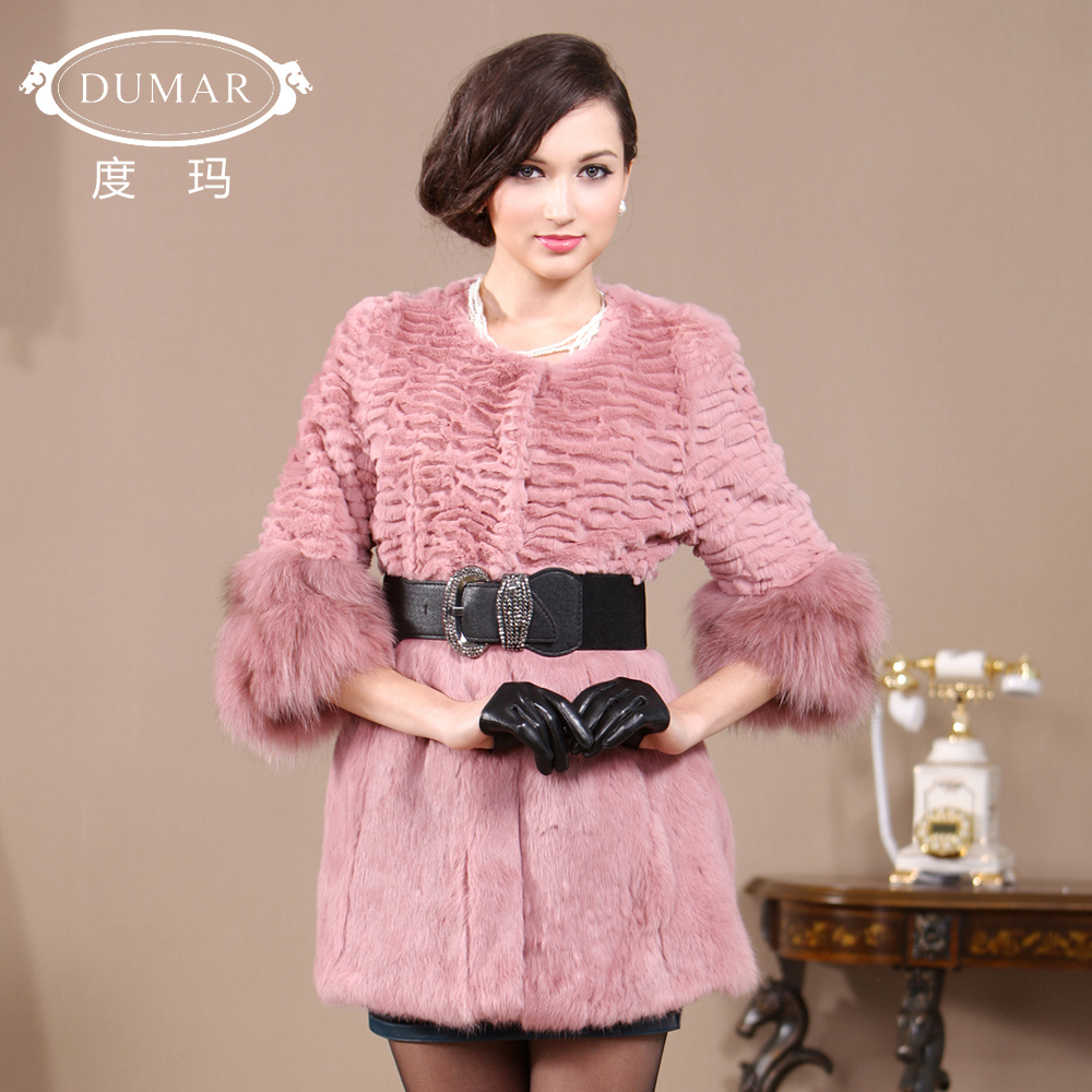 free shipping 2012 autumn and winter rex rabbit hair fur overcoat female long ol ladies fur coat pc0697