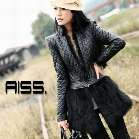 Free shipping 2012 autumn and winter season fashion handsome genuine leather real fur one piece sheepskin clothes fox fur