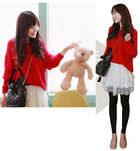 Free Shipping 2012 autumn and winter sweet all-match solid color pullover gentlewomen sweater 2162 MY