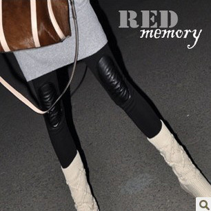 Free Shipping 2012 autumn and winter women fashion leather all-match thickening legging ankle length trousers 11631 LDX