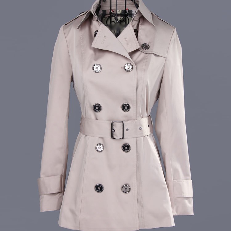 Free shipping!2012 Autumn Classic European Style Women Slim Belted Trench Coat Double Breasted Turn Down Collar Belt Lady coat