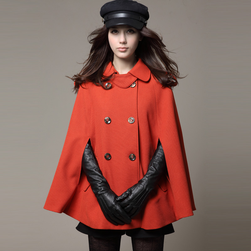 Free shipping 2012 autumn cloak overcoat outerwear cape british style cloak trench outerwear female spring and autumn 3988