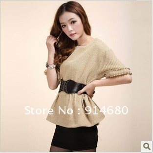 Free shipping! 2012 Autumn Corea New Style Fashion wonem knitwear(giving belt) Wholesale Free size Pciture color