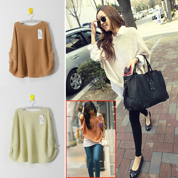 free shipping 2012 autumn empty thread elastic women's batwing sleeve sweater air conditioning shirt thin sweater