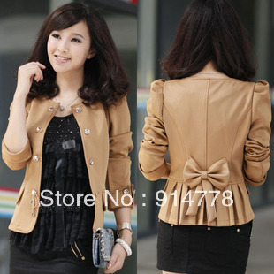 Free Shipping 2012 autumn fashion blazer women 's outerwear autumn short jacket women fashion coat jacket 3 colors