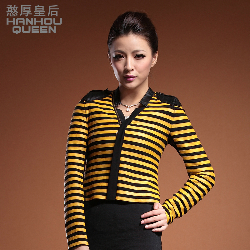 free shipping  2012 autumn fashion sheepskin genuine leather clothing female short design slim