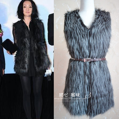 FREE SHIPPING! 2012 autumn faux vest female long design vest women outerwear