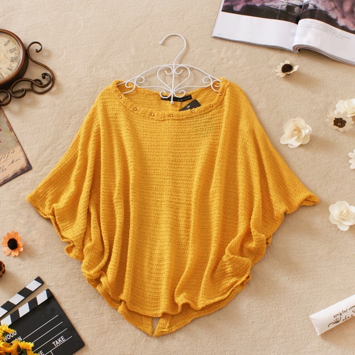 free shipping 2012 autumn gentlewomen elegant rivets interspersion fashion thin sweater cloak