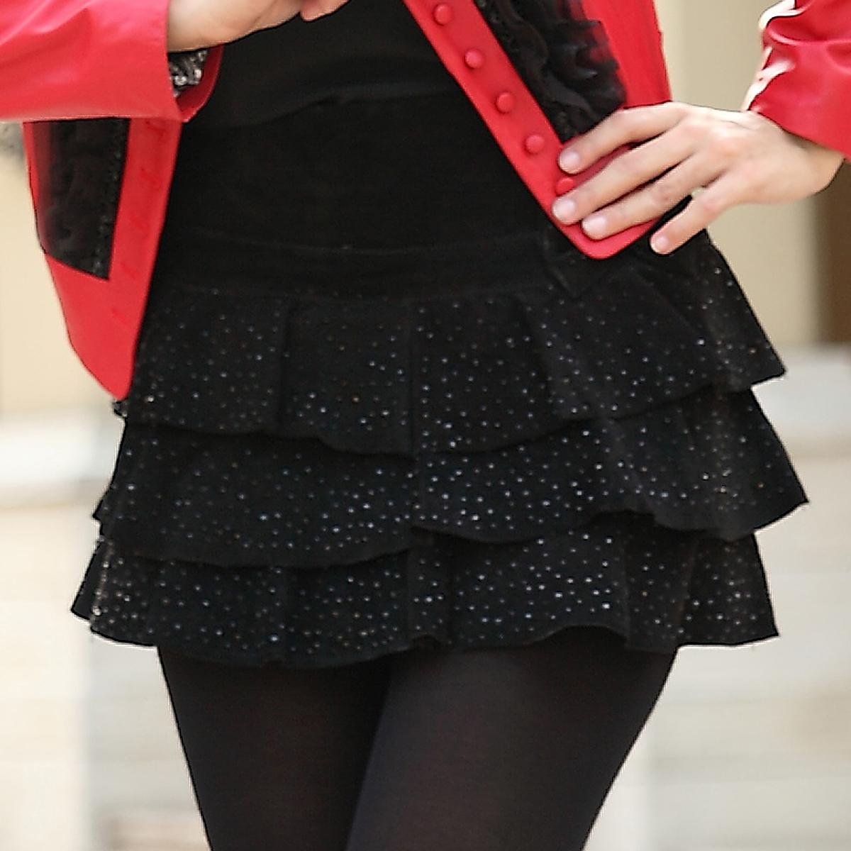 Free shipping 2012 autumn genuine leather skirt rhinestones layered dress sheepskin short skirt