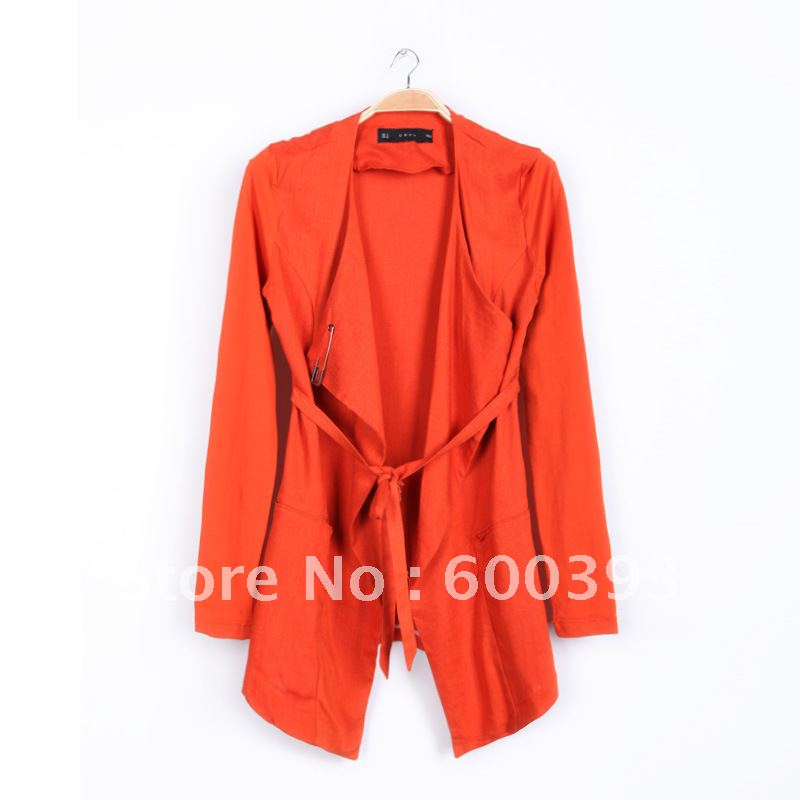 Free shipping 2012 autumn hot-selling top outerwear thin long-sleeve large pin outerwear women coat