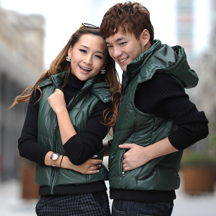 Free shipping! 2012 autumn male women's autumn and winter slim cap lovers cotton vest outerwear plus size vest