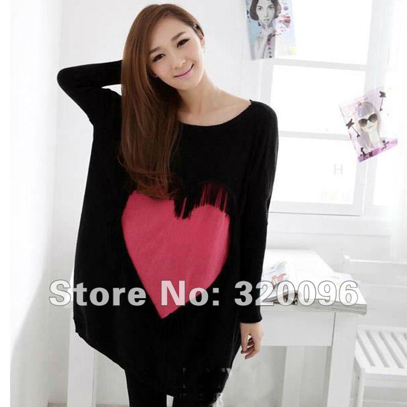 Free Shipping 2012 Autumn Maternity Clothing Fashion Loose  Sweater Long design