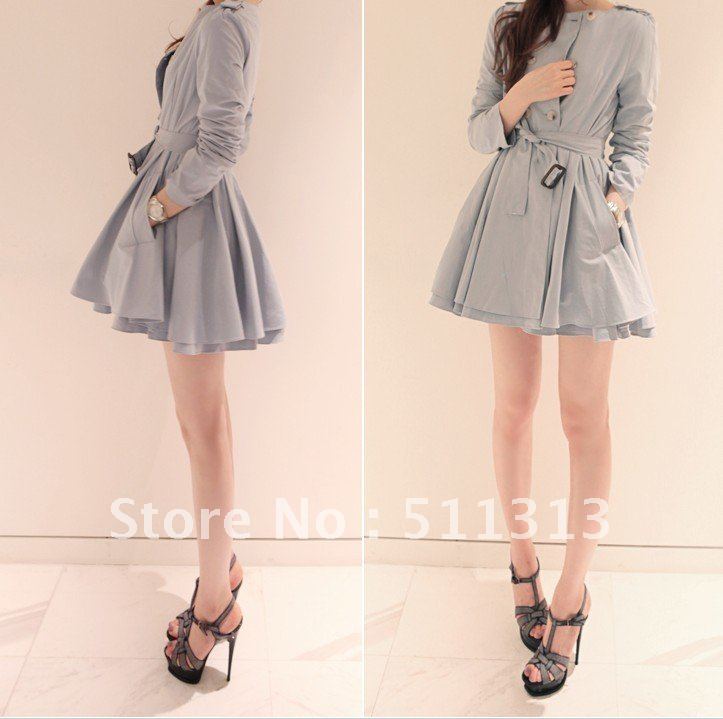 FREE SHIPPING 2012 Autumn new arrival fashion elegant slim medium-long women's overcoat trench coats