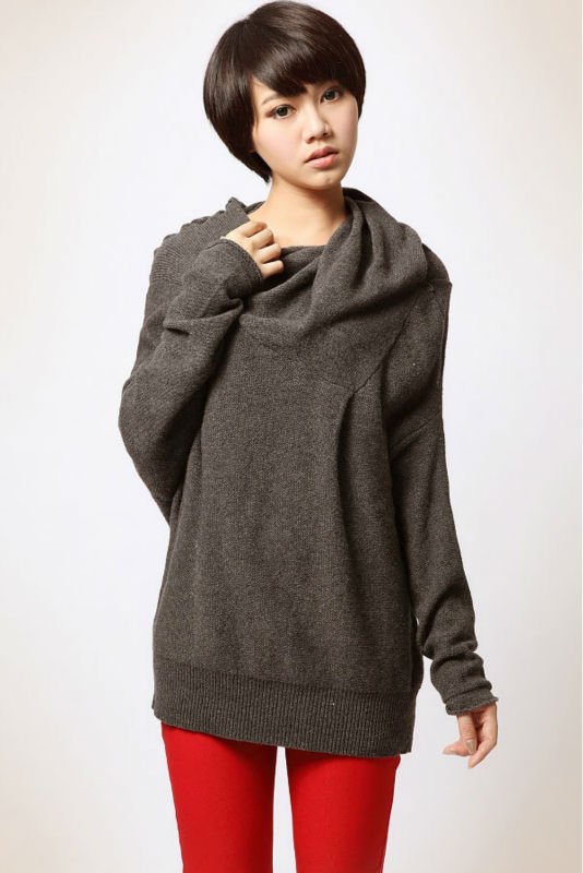 Free Shipping! 2012 Autumn New Arrival! Fashion Sweater Pullovers of Ladies Petals collar Style Casual 100% cotton