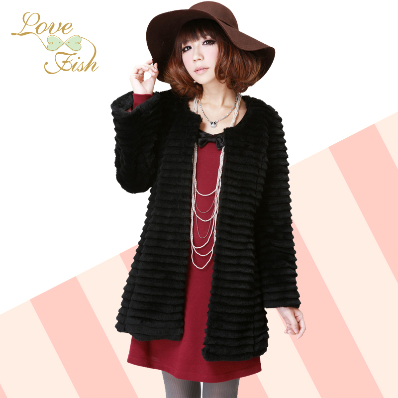 Free shipping! 2012 autumn new arrival fur women's sweet quality black fur women's outerwear