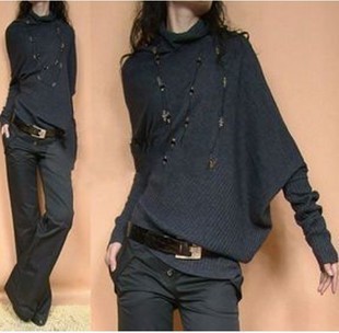 Free  shipping, 2012 autumn new arrival irregular long-sleeve sweater outerwear women's pullover sweater