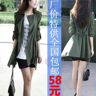 Free shipping 2012 autumn new arrival mm women's medium-long outerwear turn-down collar cardigan slim casual clothing