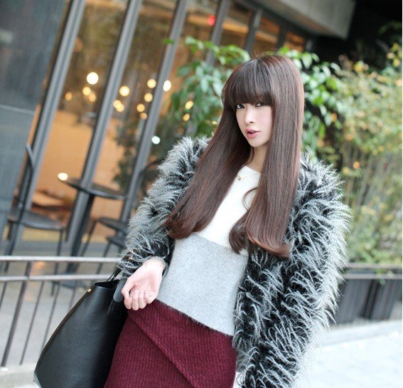 Free shipping 2012  Autumn new  long hair elegant brief paragraph small coat Faux Fur  woman  Coats