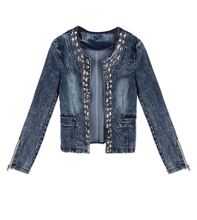 Free shipping 2012 autumn &winter high quality ladies' denim jacket, long sleeve vintage jeans jacket women, size S, M, L, XL