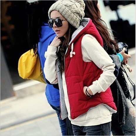 Free Shipping 2012 Autumn Winter Korea Women Thickening Cotton-Padded Warm Outerwear Casual Irregular Vest Jacket 4 Size VD0050