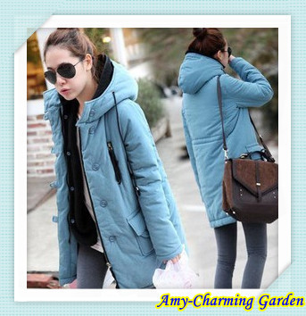 Free shipping  2012 autumn winter luxury largethickening down cotton coat ladies medium-long jacket outwear  #nwt005