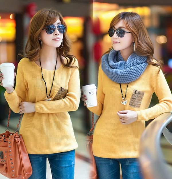 free shipping~2012 autumn+winter Newest Korean fashion long sleeve women loose Knitted sweater \outwear sweater A5