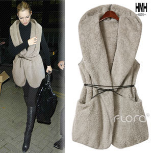 Free shipping 2012 autumn women's new arrival casual sleeveless hooded outerwear horse